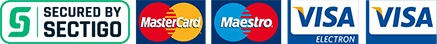 We Accept The following Card Types: Amercian Express, MasterCard, Maestro, Visa & Visa Electron